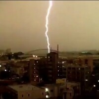 VIDEO: Lightning strikes a moving train in Japan