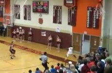 VIDEO: High school player scores amazing trick shot before running out the door