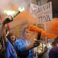 In photos: Thousands take to streets for workers rights on May Day