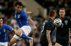 Ireland's Anthony Pilkington does his best Leo Messi impression