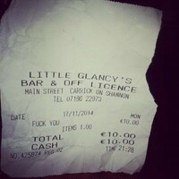 Leitrim pub has the most insulting bar receipt you'll see today (NSFW)