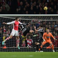 Olivier Giroud gave Arsenal the lead against Newcastle with this great header