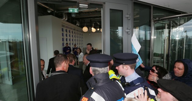 Gardaí keep protesters from Taoiseach amid shouts of 'traitor' and 'parasite'