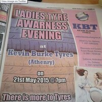 This ad for a 'Ladies Tyre Awareness Evening' in Galway is raising eyebrows