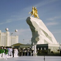 Turkmenistan has unveiled this MASSIVE statue of its president riding a horse