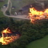 This is what happened when a warehouse full of whiskey was hit by lightning causing a "firenado"