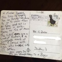 This postcard sent home from the Gaeltacht has been found and it’s absolutely gas