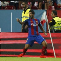 This classy Luis Suarez goal was the highlight of Barcelona's Super Cup win tonight