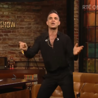 Robbie Williams sang a Joe Dolan tune with last night's Late Late Show audience