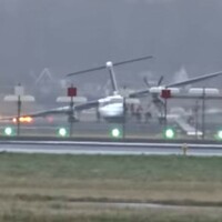 Passenger plane skids along Amsterdam runway during heavy winds