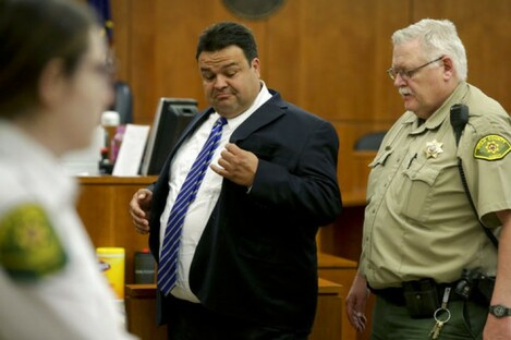 Keith Vallejo leaves the courtroom, in Provo, Utah