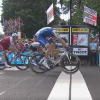 Just 0.0003 seconds split first and second at the Tour de France today