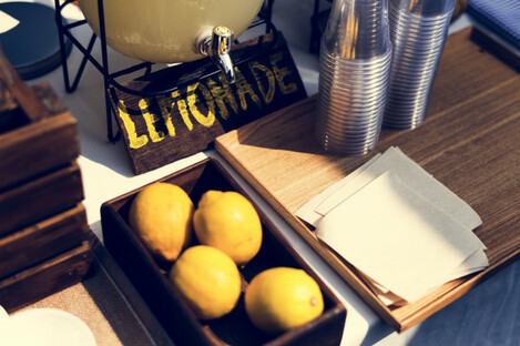 The girl sold four jugs of lemonade.