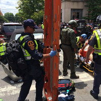 One killed and 19 injured after vehicle hits counter-demonstrators at white supremacist rally in Virginia