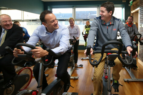 Taoiseach Leo Varadkar and Minister Paschal Donohoe during the National Physical Activity Plan launch.