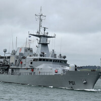 Controversy as Irish naval ship attends world's largest arms fair in London