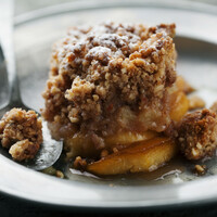 Autumn's here. Cosy up with a steaming apple and blackberry crumble