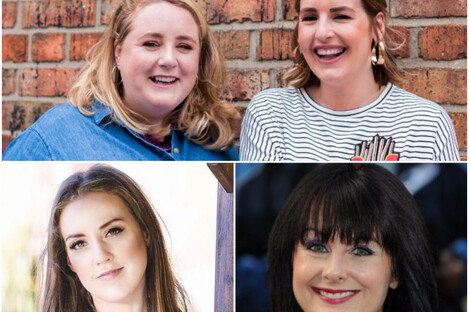 (Top) Emer McLysaght and Sarah Breen; (Left) Louise O'Neill; (Right) Marian Keyes