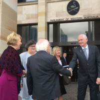 Michael D Higgins says Australian democracy has 'distinctive Irish influence'