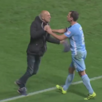 Angry Coventry City fan invades pitch to confront players mid-game 