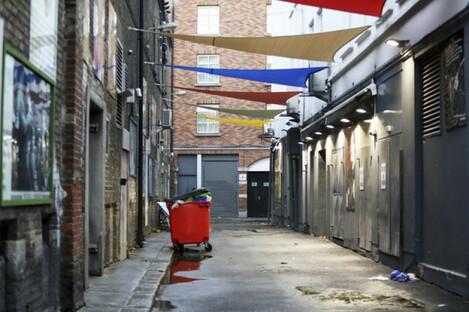 Adair Lane where a man's body was discovered. 