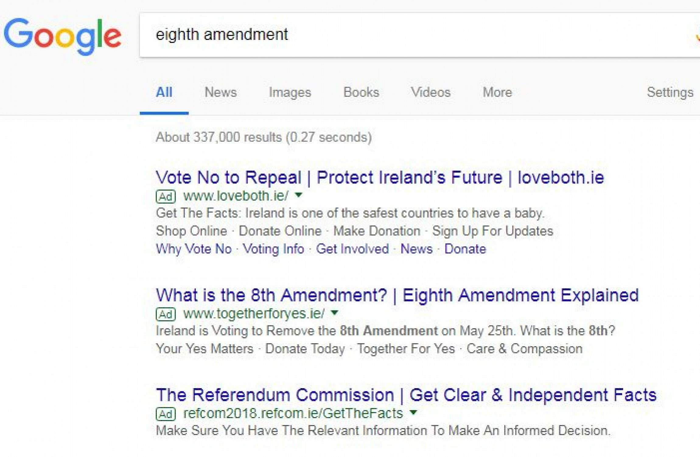 Google bans all Eighth Amendment related adverts