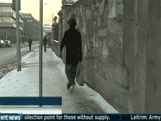 Image result for man falling in snow rte gif