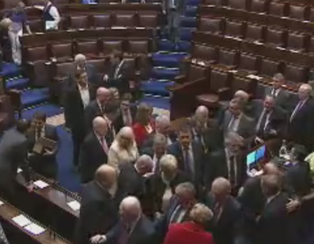TDs queue up to shake Enda Kenny's hand in the Dáil