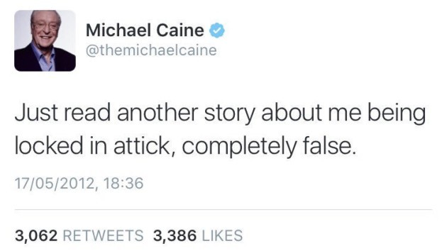 Image result for Michael Caine tweet