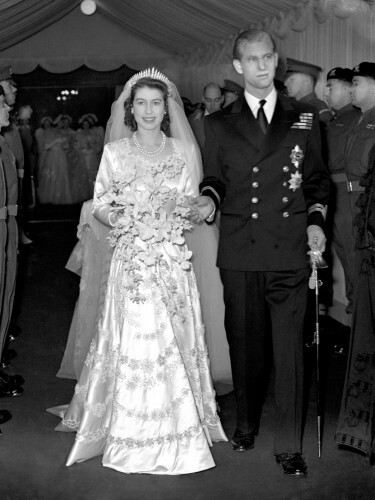 Image of the royal wedding dresses through history