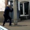 Drunk man has elaborate, imaginary fight with lamppost