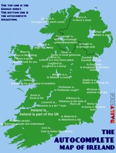 The Google Autocomplete Map of Ireland