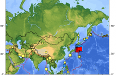 Earthquake map shows extent of activity in Pacific Rim today