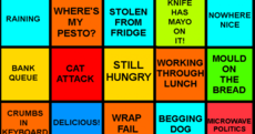 Stolen pesto? Microwave politics? It's time to play Lunchtime Bingo
