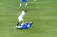 John Terry was on the receiving end of a shocking tackle last night