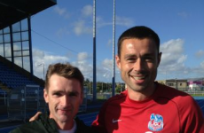 Tony Browne and Damien Delaney show their support for Waterford United
