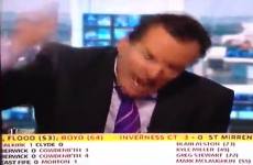 Jeff Stelling threatens to thrash Sky Sports vidiprinter with a hammer