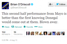 The Irish sporting world reacts to Mayo's win over Donegal