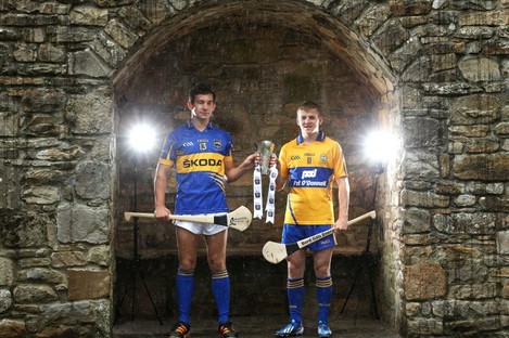 Tipperary's Niall O'Meara and Clare's Padraic Collins.