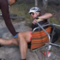 VIDEO: Exhausted cyclist keels over with cramp