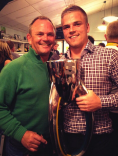 Snapshot: Anscombe and son celebrate Chiefs' Super XV victory