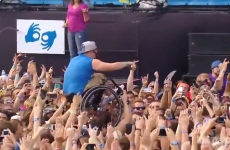 Man crowdsurfs to Irish band... in a wheelchair