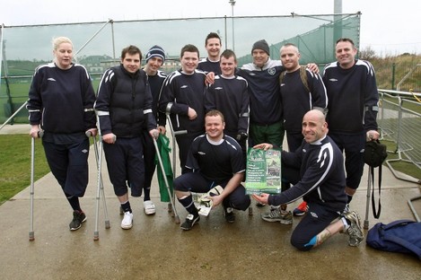 Members of the Ireland amputee football team with Marco Tardelli last year.