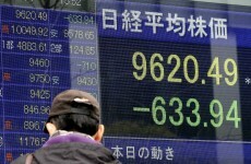 Japanese stocks plummet on first day of trading after the quake