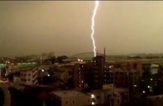 VIDEO: Lightning strikes a moving train in Japan