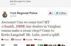 Police reply to man looking for a spliff on Twitter