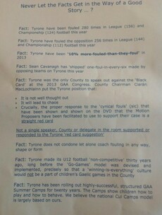 This is the document GAA reporters have been given by Tyrone officials tonight