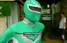 Man dresses up as a Power Ranger to help out at Tokyo subway station