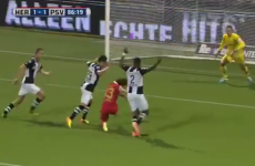 Ji Sung Park scores a cracking goal on one knee