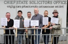 Security staff at state solicitor’s office protest after being replaced